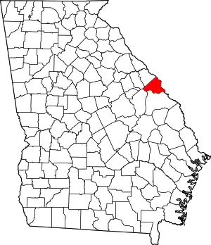 State map highlighting Richmond County