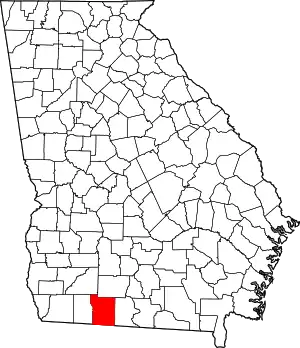 State map highlighting Thomas County