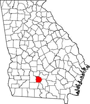 State map highlighting Tift County