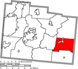 Location of Silvercreek Township in Greene County