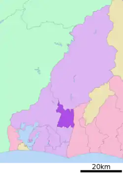 Location of Hamakita-ku in  Shizuoka