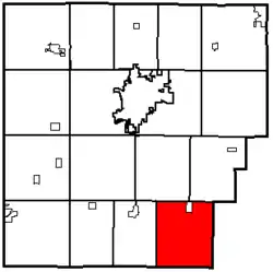 Location of Delaware Township in Hancock County