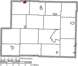 Location of Bowerston in Harrison County