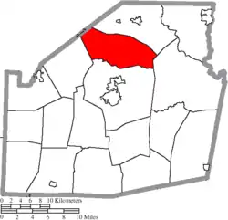 Location of Penn Township in Highland County