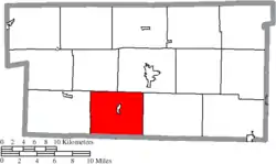 Location of Killbuck Township in Holmes County