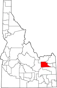 Map of Idaho highlighting Jefferson County