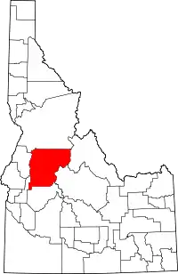 State map highlighting Valley County