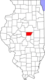 DeWitt County's location in Illinois
