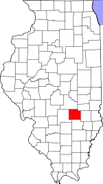 Map of Illinois highlighting Effingham County