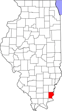 Gallatin County's location in Illinois