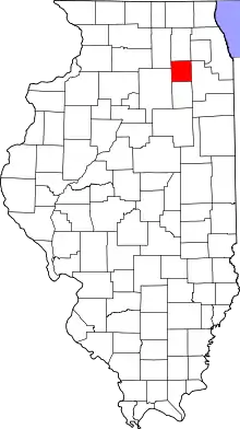 Map of Illinois highlighting Kendall County