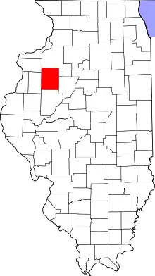 Knox County's location in Illinois