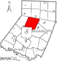 Map of Indiana County, Pennsylvania Highlighting Rayne Township