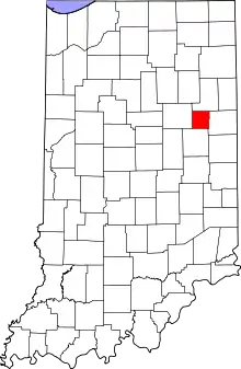 State map highlighting Blackford County