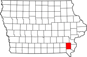 Map of Iowa highlighting Henry County