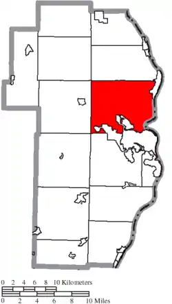 Location of Island Creek Township in Jefferson County