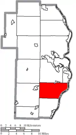 Location of Wells Township in Jefferson County