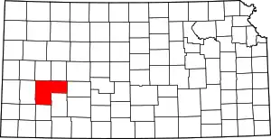 State map highlighting Finney County