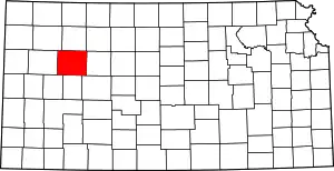 State map highlighting Gove County