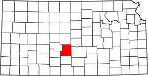 Map of Kansas highlighting Stafford County