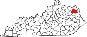 State map highlighting Carter County