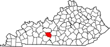 Map of Kentucky highlighting Edmonson County
