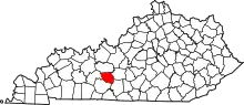 State map highlighting Edmonson County