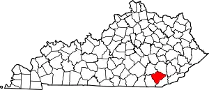 State map highlighting Knox County