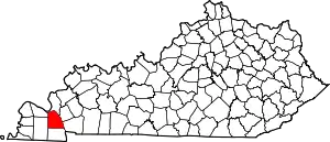 Map of Kentucky highlighting Marshall County