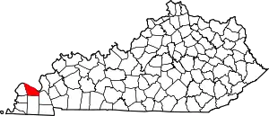 Map of Kentucky highlighting McCracken County