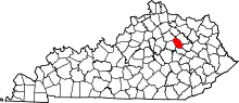 State map highlighting Montgomery County