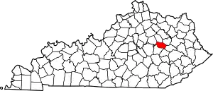 State map highlighting Powell County