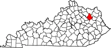 State map highlighting Rowan County