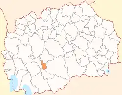 Location of Krivogaštani Municipality