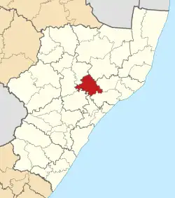 Location in KwaZulu-Natal