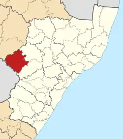 Location in KwaZulu-Natal