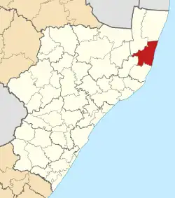 Location in KwaZulu-Natal