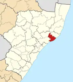 Location in KwaZulu-Natal