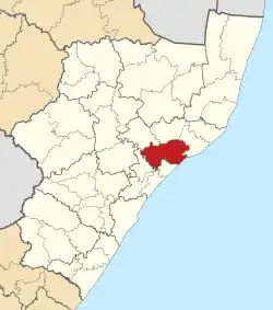 Location in KwaZulu-Natal