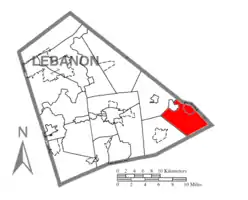 Location in Lebanon County, Pennsylvania