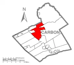 Location of Lehigh Township in Carbon County