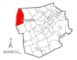 Map of Luzerne County highlighting Fairmount Township