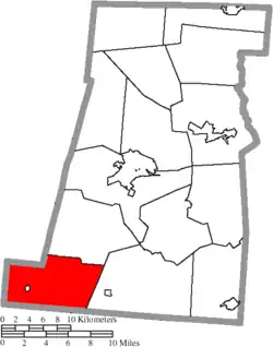 Location of Stokes Township in Madison County