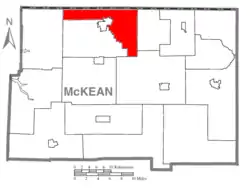 Map of McKean County, Pennsylvania highlighting Foster Township
