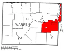 Location of Mead Township in Warren County