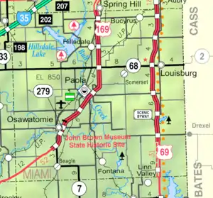 KDOT map of Miami County (legend)