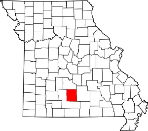 A state map highlighting Wright County in the southern part of the state.