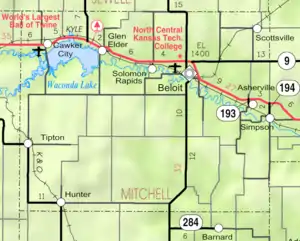 KDOT map of Mitchell County (legend)