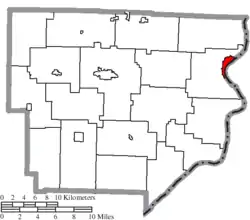 Location of Clarington in Monroe County