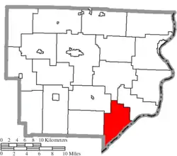 Location of Jackson Township in Monroe County